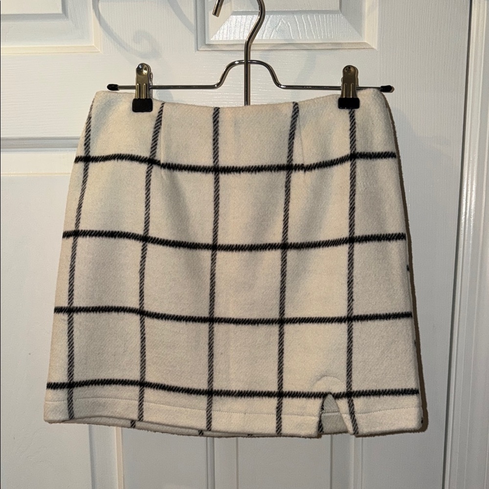 Lulus Black Grid White Plaid Mini Skirt